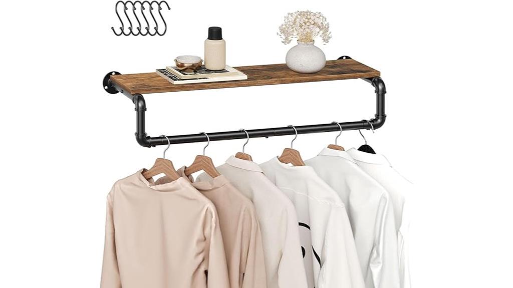 wall mounted pipe clothing rack