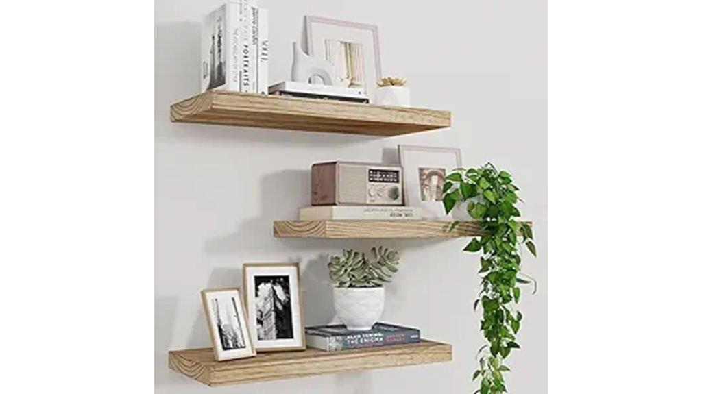 wall mounted wood shelves
