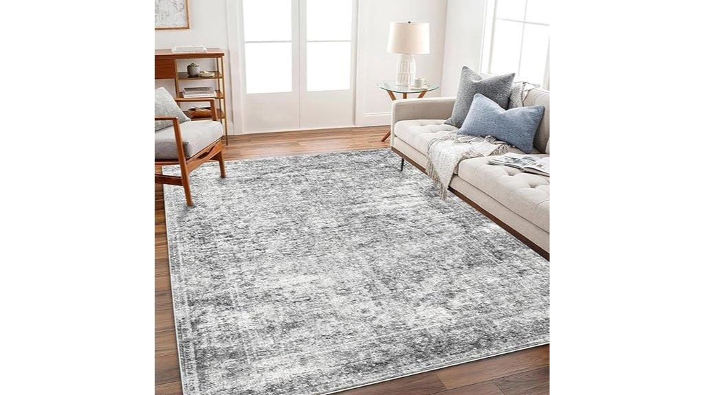washable vintage gray rug