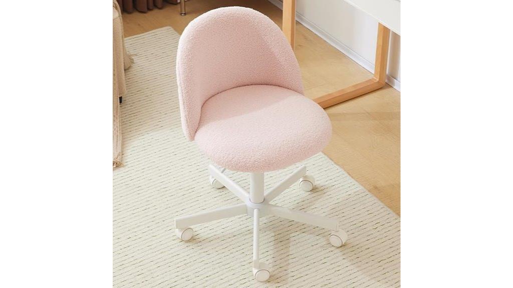 wheeled armless desk chair