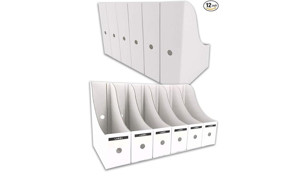 white magazine file holders