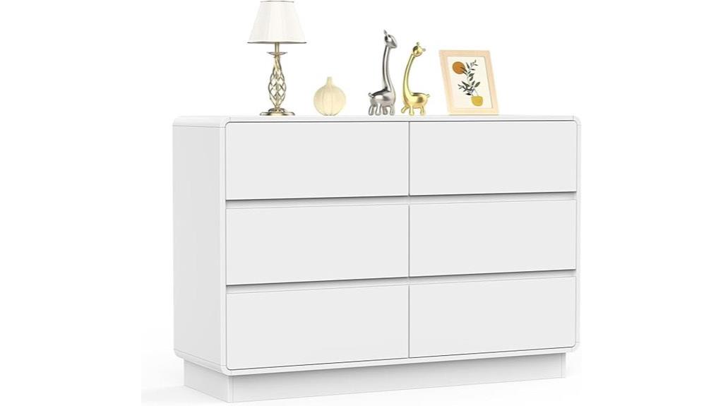 white modern double dresser