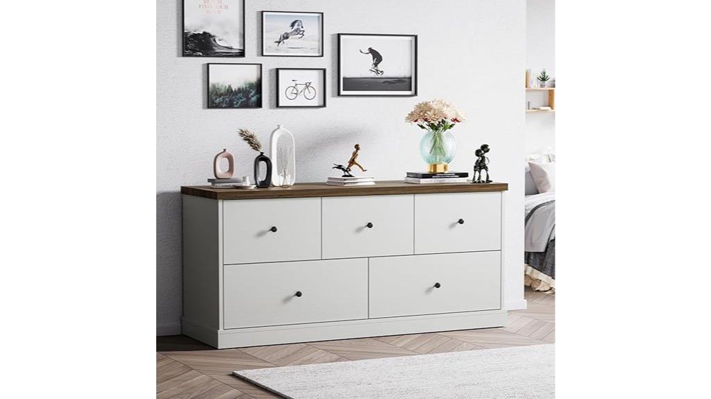 white wooden dresser drawers