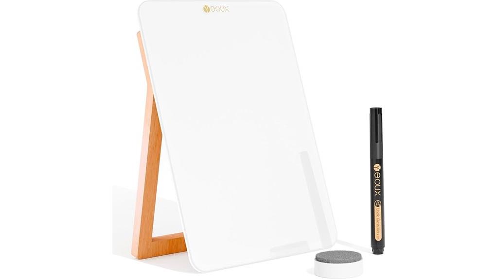 whiteboard with wood stand