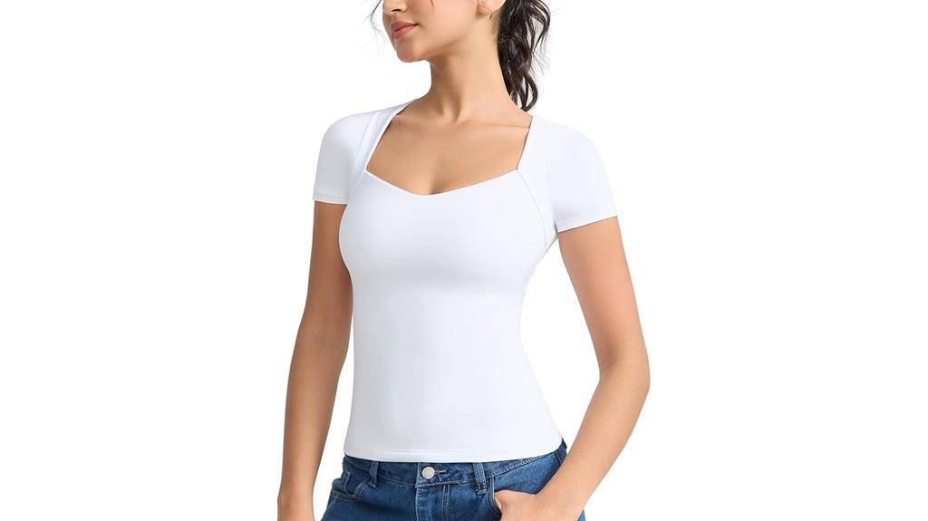 women s workout scoop tees