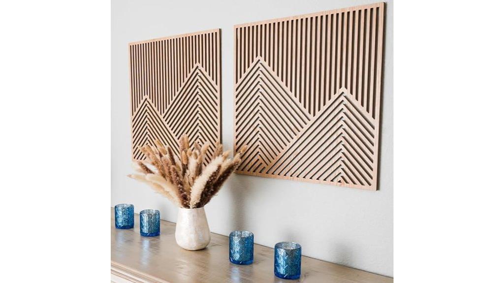 wood mountain wall art