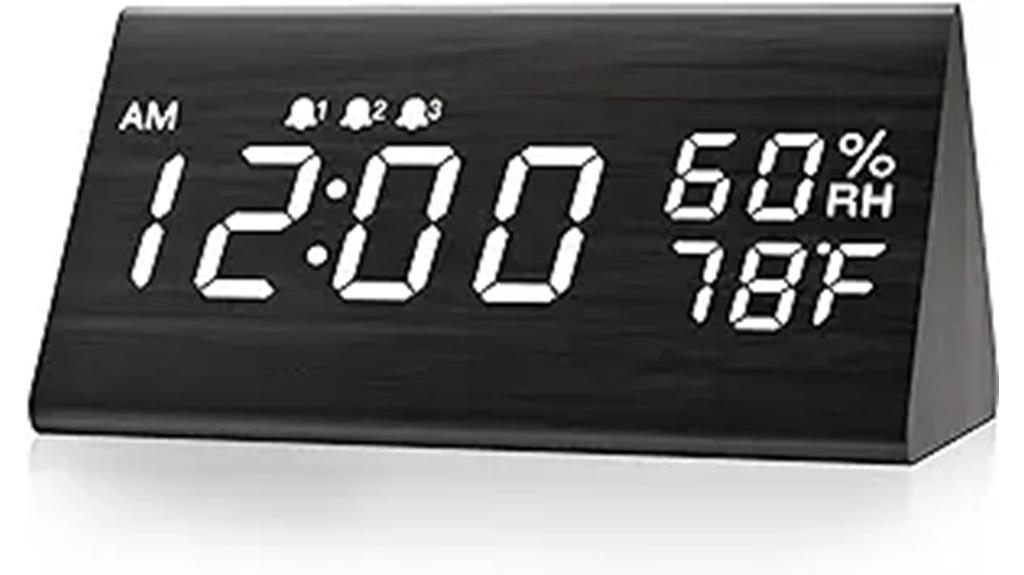 wooden led digital clock