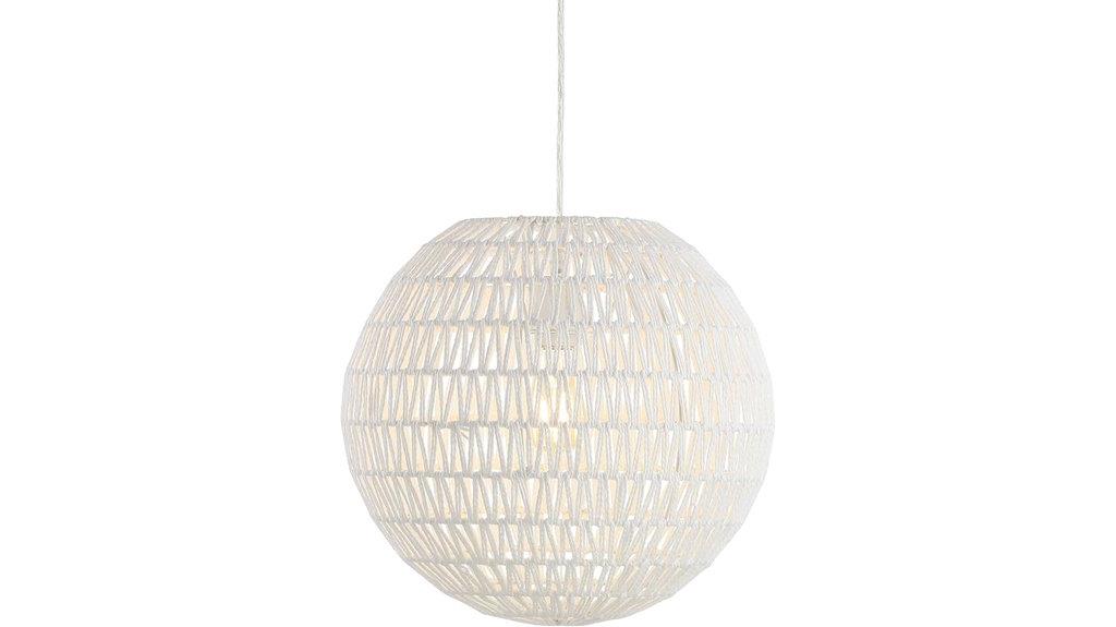 woven rattan orb pendant
