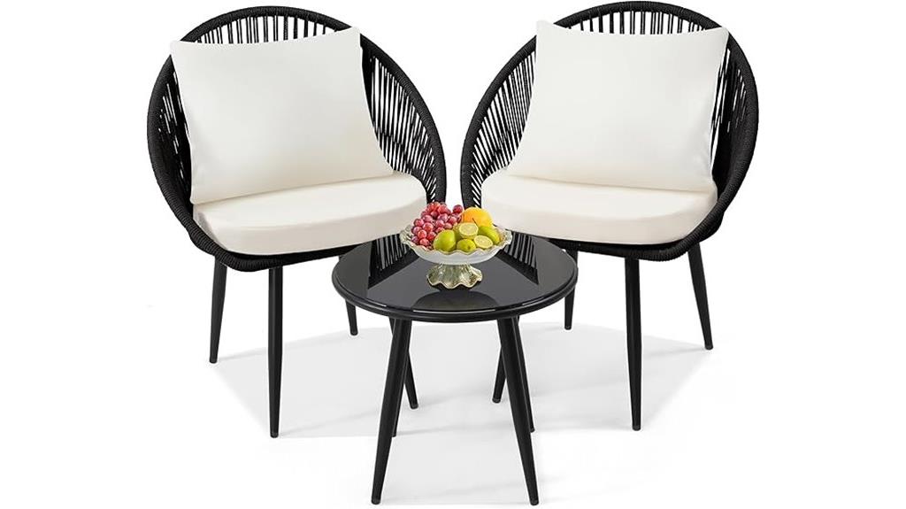 woven rope bistro set