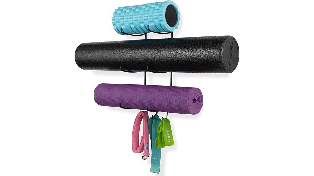 yoga mat towel rack