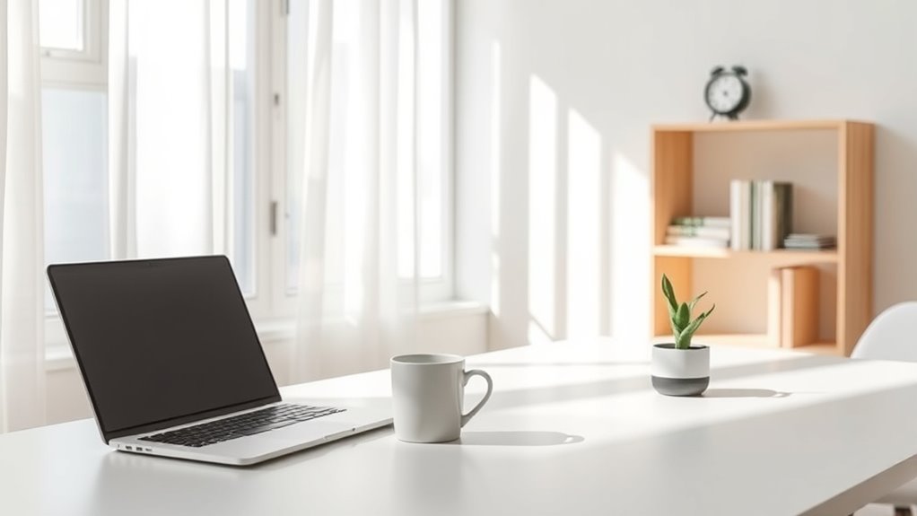 clutter free focused workspace