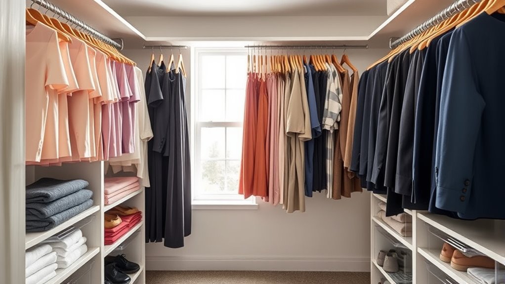 organize wardrobe by category