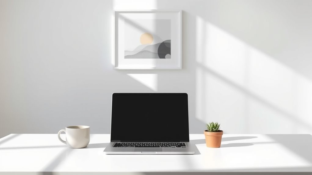 organized clutter free workspace environment