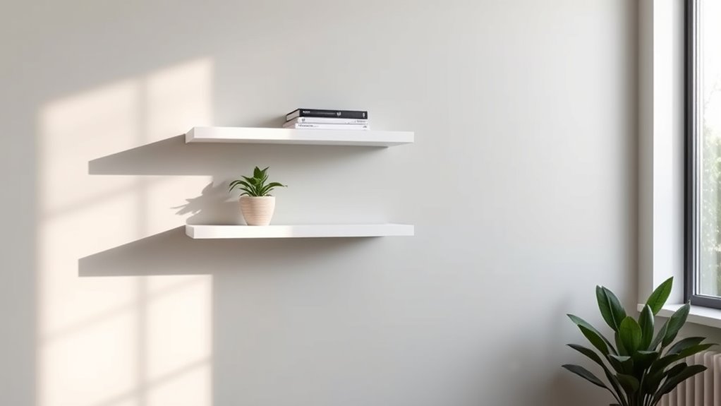 securely mounted floating shelves