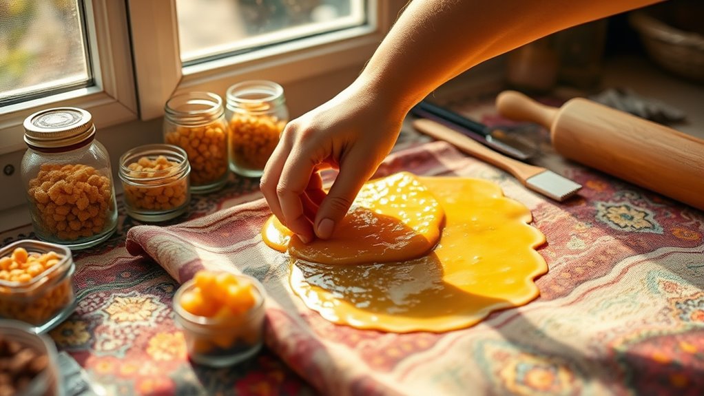 apply beeswax evenly and cool