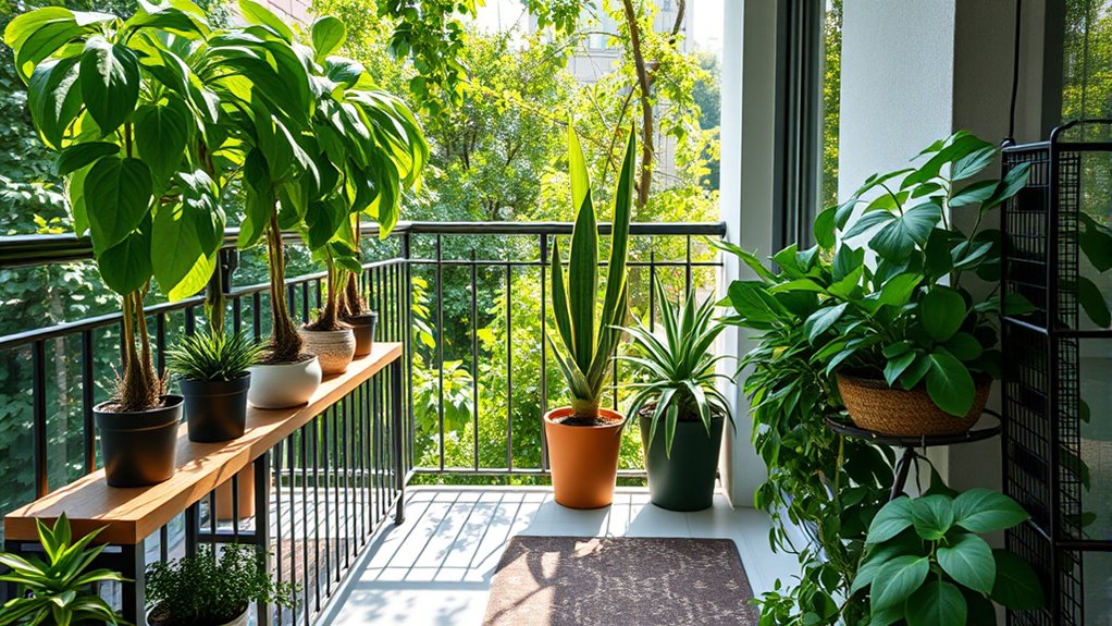 create a lush inviting balcony