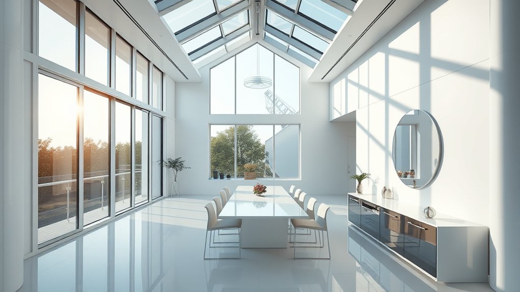 light colored reflective surfaces