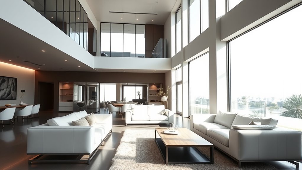 light colored sleek furniture