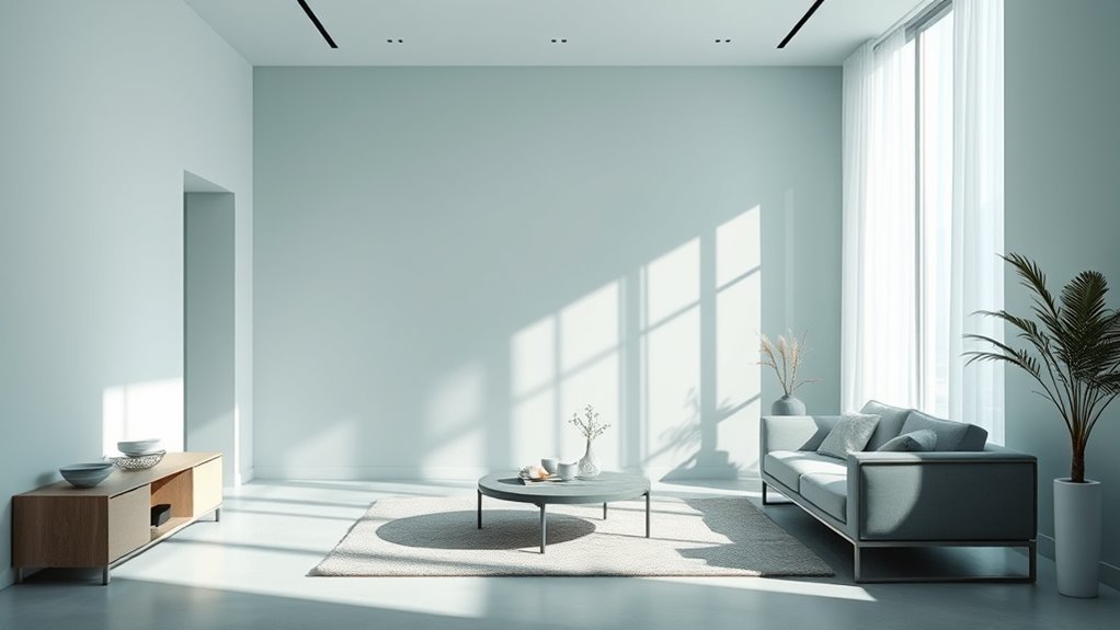 serene blue with dark accents