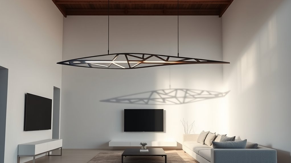 sculptural lighting enhances minimalism