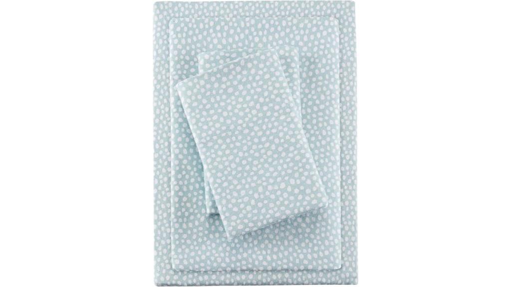 aqua dots flannel sheet set