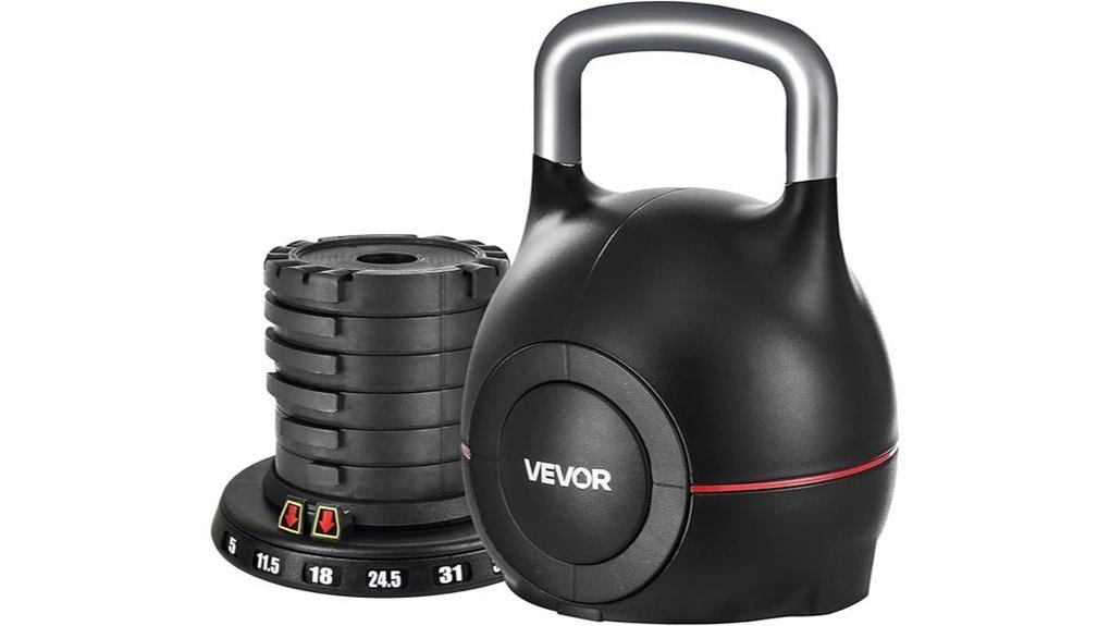 adjustable kettlebell with multiple weights
