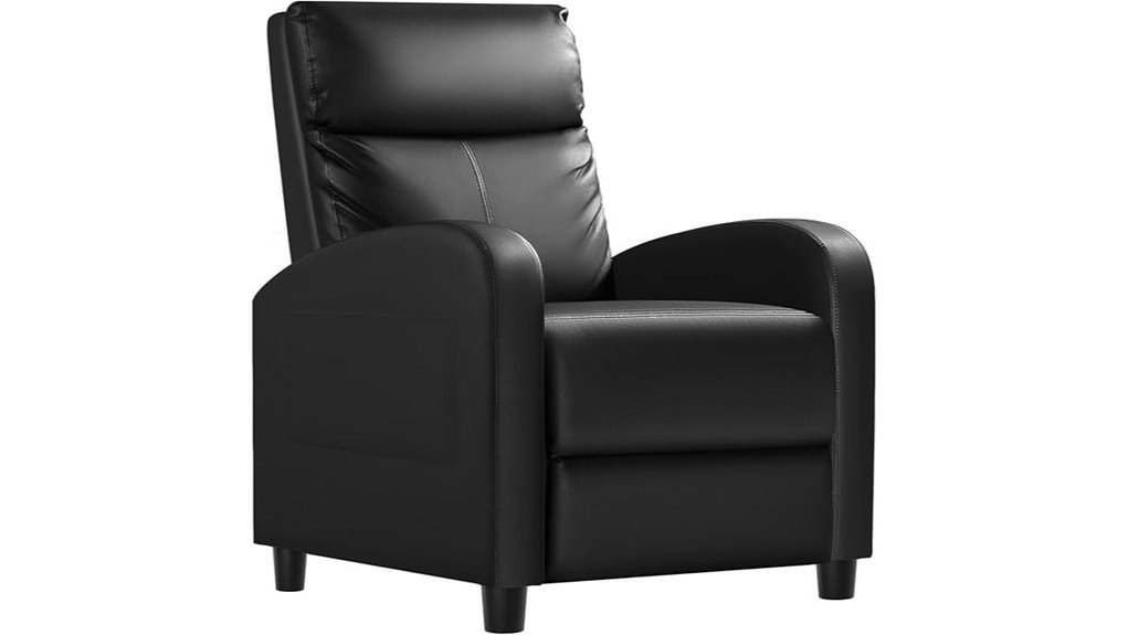 black leather recliner