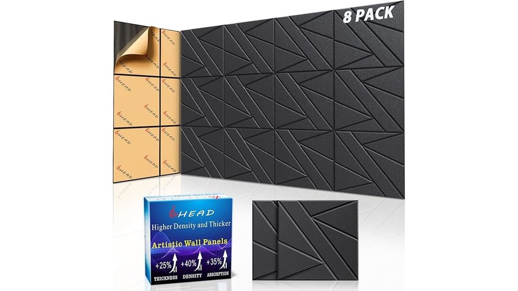 eight self adhesive acoustic panels