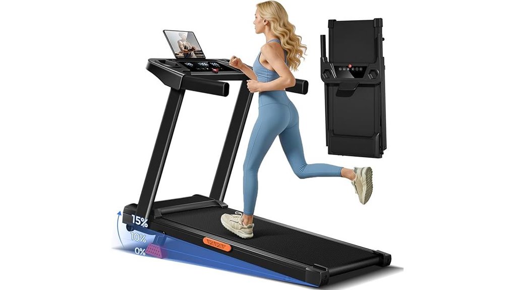 foldable treadmill with handles
