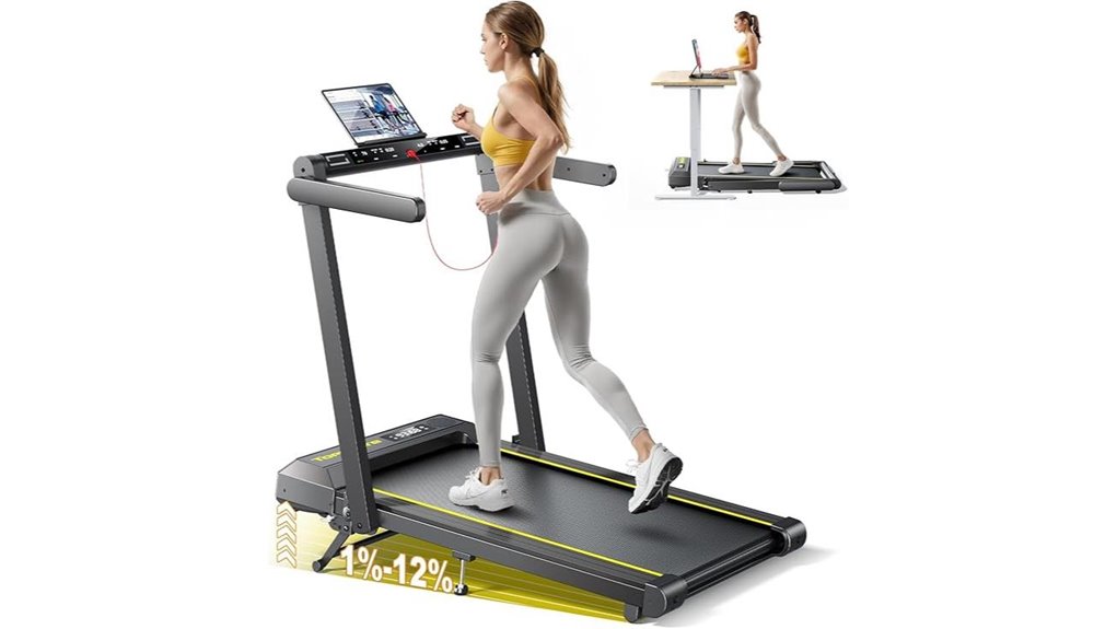 folding bluetooth treadmill with incline