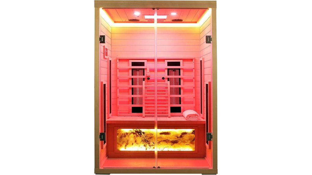 infrared sauna with red light
