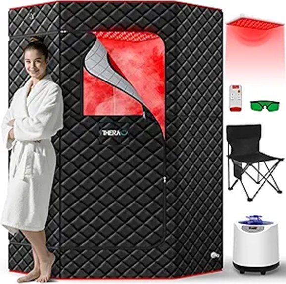 infrared sauna with red light