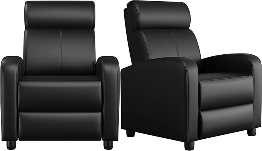 leather reclining two seater