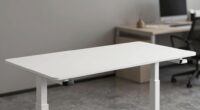 minimalist white standing desks