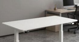 minimalist white standing desks