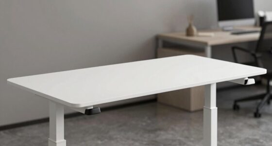 minimalist white standing desks
