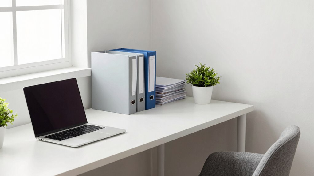 organized calming ergonomic workspace