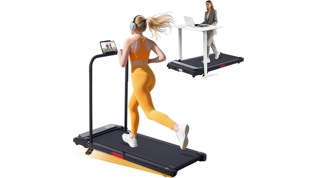 portable treadmill with handle