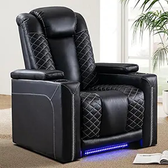 recliner with usb lighting