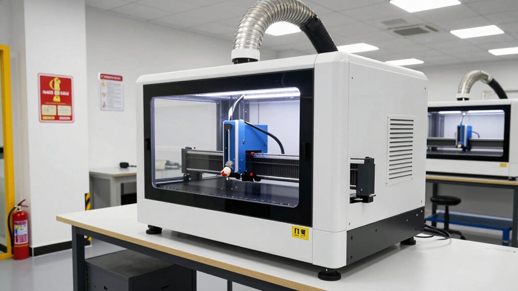 safe organized laser workspace