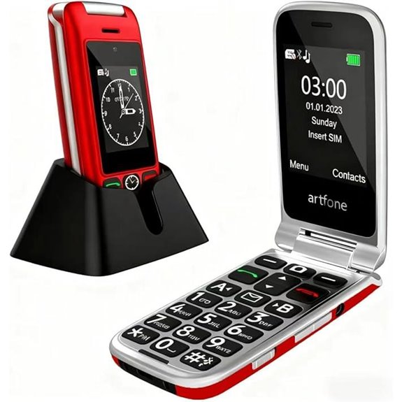 senior flip phone red