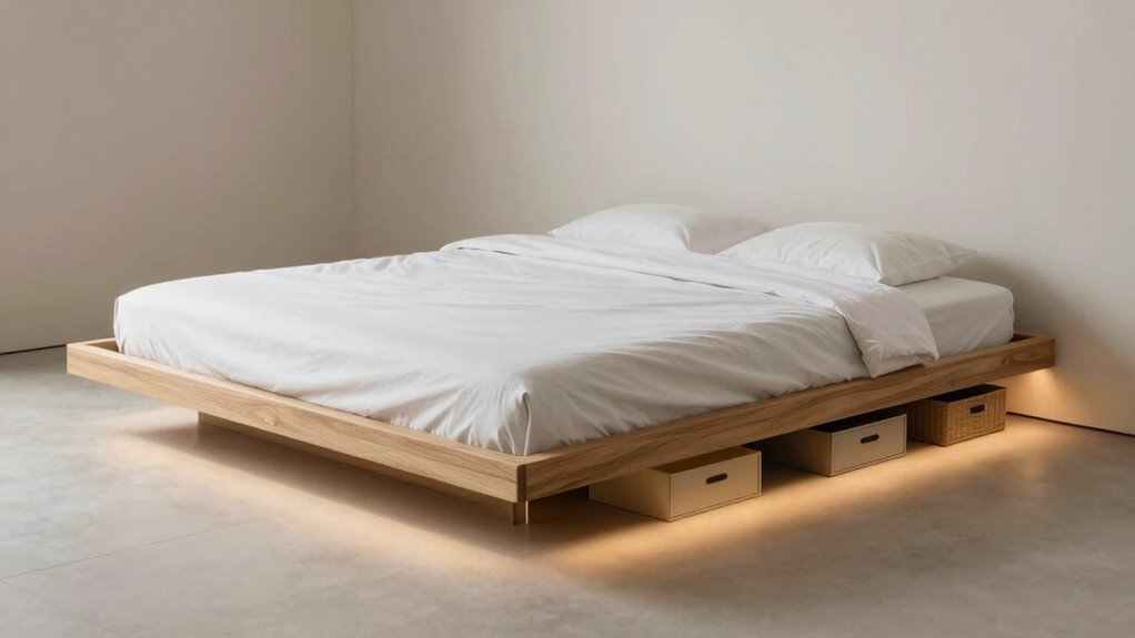 sleek clutter free bed design