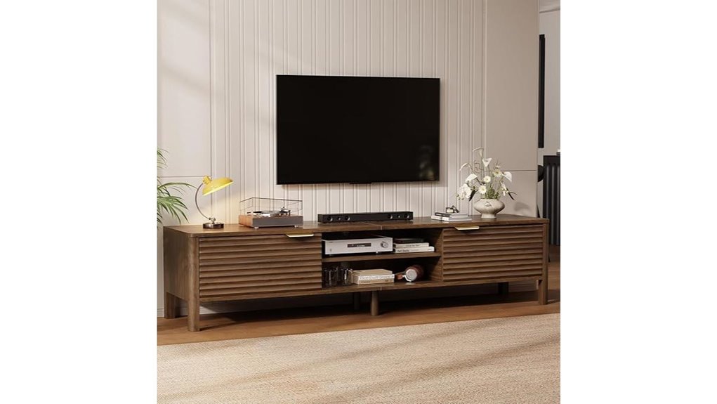 walnut tv stand for large tvs