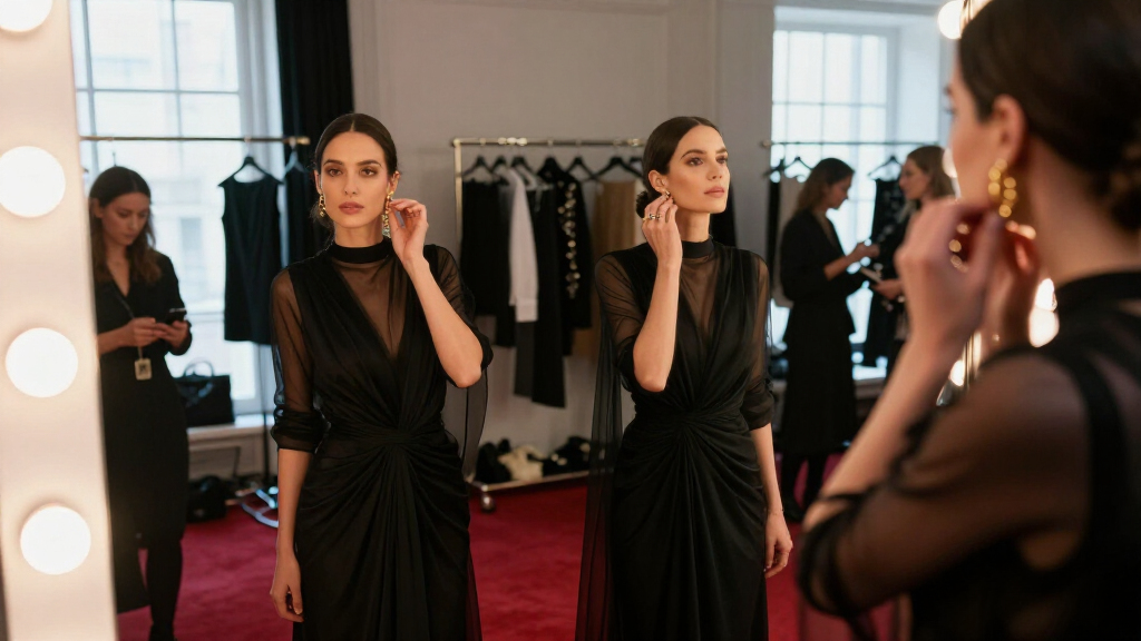 Zoë Kravitz Repeats Sheer Lace At Saint Laurent Show