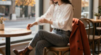 How To Style A White Granny Blouse And Grey Jeans For Autumn 2026