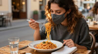 I Wore This New Grippy Face Mask Out To Eat Pasta And It Didn't Budge Once
