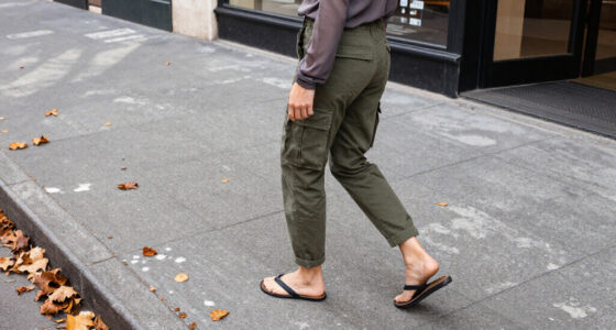 Jennifer Lawrence Brings Flip Flops Into Fall With Cargo Pants And A Semi-Sheer Cardigan